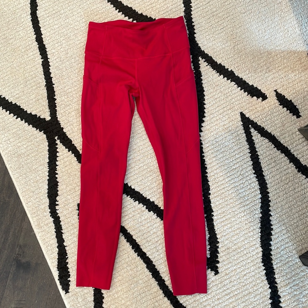 Lululemon fast and free high rise tight 25 inch dark red